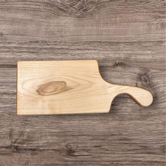 Handcrafted Cutting Board Curved Handle Made from Maple Hardwood Rustic Kitchen - Picture 3 of 5